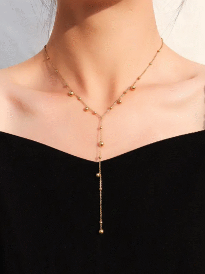 Tassel round drop necklace
