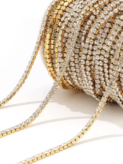 Stainless steel Zircon running chain 2mm