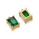 Big rectangle single hole stone charm green