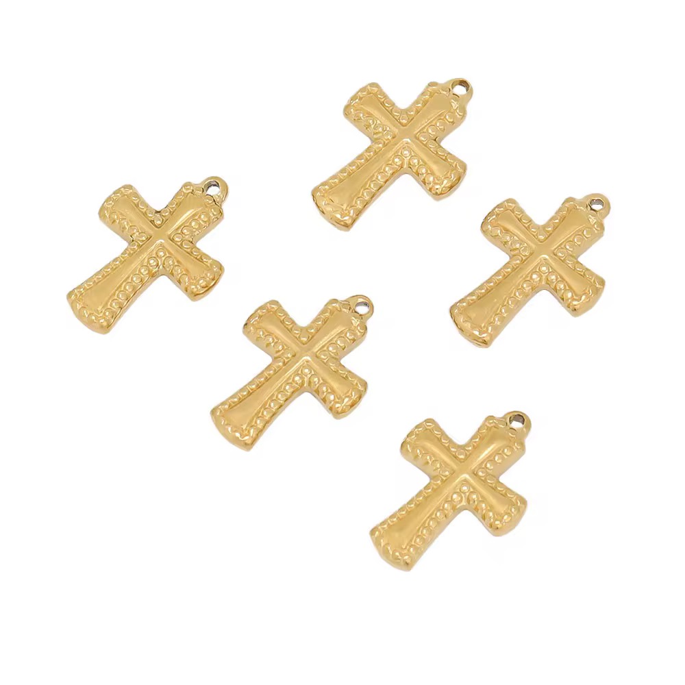 Dainty cross pattern charm - Image 3