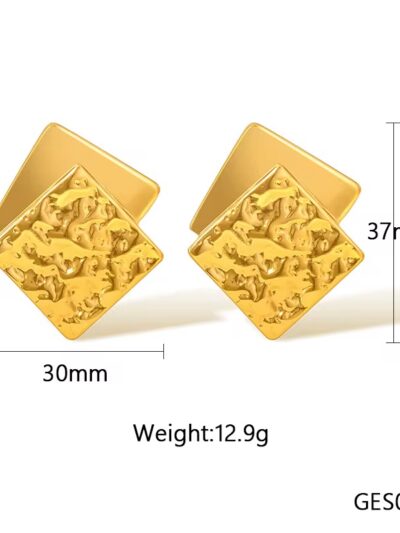 Bold square twin studs